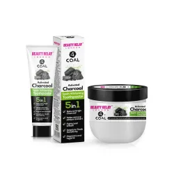 Beauty Relay London Charcoal Teeth Whitening powder 125g + Toothpaste 125g