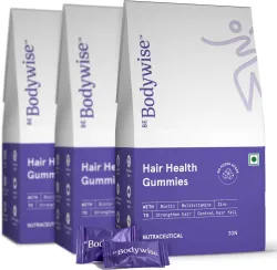 Be Bodywise 30 mcg Biotin Hair Gummies |3 Months Pack| Stronger Hair &Nails|No Added Sugar (3 x 30 No)