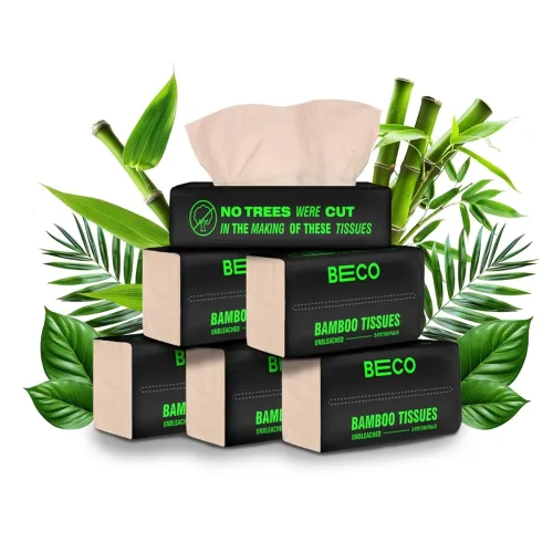Image of Beco Bamboo Facial Tissue Paper Box 100 pulls x 6 packs