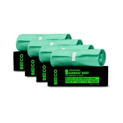 Beco Eco Friendly Compostable Garbage Bags for Dustbin | 40 Pcs | Large 24 X 32 Inches | Pack of 4