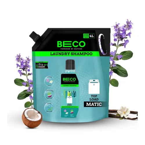 Image of Beco Natural Liquid Detergent Top Load - 4L Refill Pack | Tough Stain Removal | Lavender & Vanilla Freshness | Retains B