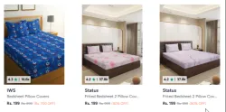 Bedsheet at minimum 80% Discount
