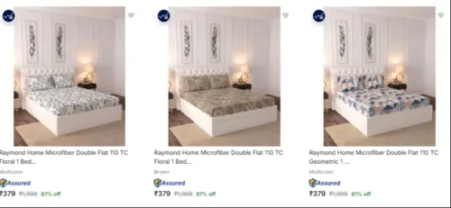 Image of Bedsheets at minimum 81% Discount