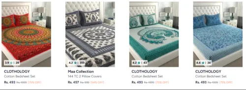 Image of Bedsheets Online at up to 89% Discount