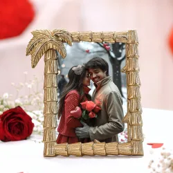 BEHOMA Antique Golden Metal Rectangular Photo Frame