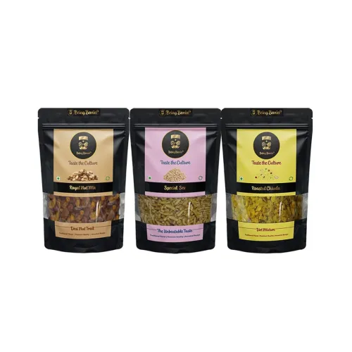 Image of Being Bania Indian Namkeen Combo - Nut Mix | Roasted Chiwda | Special Sev | Premium and authentic taste | Made in Ground