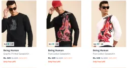 Being Human Men Fashion T-shirt Minimum 80% Discount