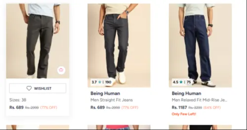 Image of Being Human Men's Jeans Upto 80% OFF