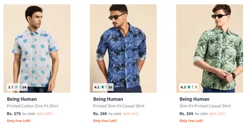 Image of Being Human Men shirt Starting @ ₹379