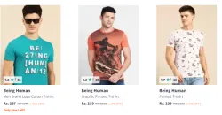 Being Human Men t-Shirt Flat 70% Discount
