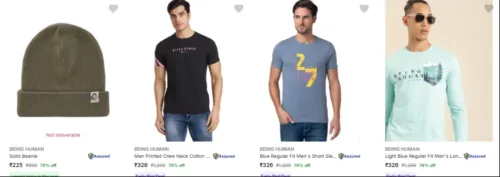 Image of Being Human Men's clothing Starting at ₹208