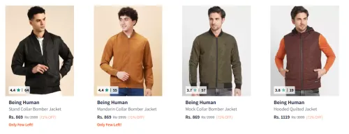 Image of Being Human Men's Jackets at minimum 70% Discount