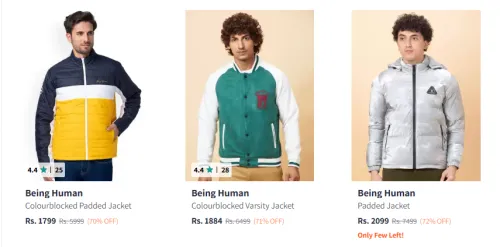 Image of Being Human Men's Jackets upto 72% Discount