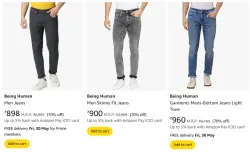 Being Human Mens Jeans at minimum 70% Discount