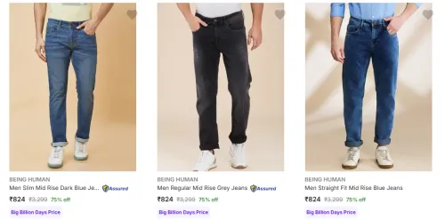 Image of Being Human Men's Jeans upto 75% Discount