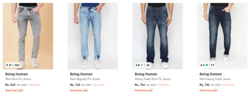 Image of Being Human Men's Jeans upto 76% Discount