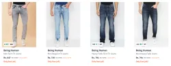 Being Human Mens Jeans upto 76% Discount