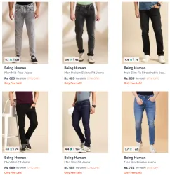 Being Human Mens Jeans @ Up to 77% Discount