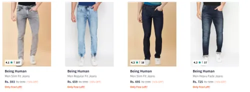Image of Being Human Men's Jeans upto 78% Discount