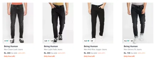 Image of Being Human Men's Jeans upto 80% Discount