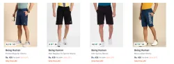 Being Human Mens Shorts upto 80% Discount