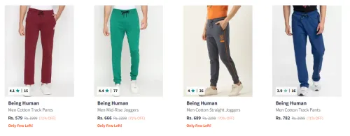 Image of Being Human Men's Trackpants at minimum 70% Discount