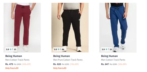 Image of Being Human Men's Trackpants upto 76% Discount