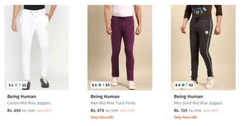 Image of Being Human Men's Trackpants upto 80% Discount