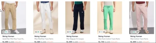Image of Being Human Mens TROUSERS MINIMUM 70% discount 