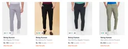 Being Human Mens Trousers at minimum 70% Discount
