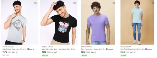Image of Being Human Men's T-shirts at minimum 62% Discount