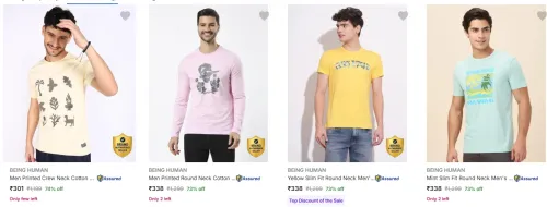 Image of Being Human Mens TShirts Minimun 70% Discount