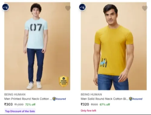 Image of BEING HUMAN Men's Tshirts upto 72% Discount