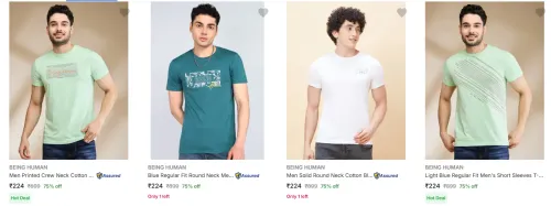 Image of Being Human Men's T-shirts upto 75% Discount