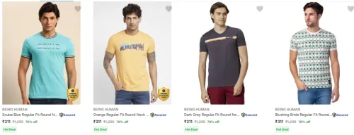 Image of Being Human Men's T Shirts upto 76% Discount