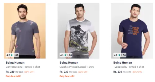 Image of Being Human Men's T-Shirts upto 80% Discount