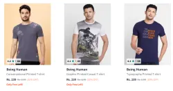 Being Human Mens T-Shirts upto 80% Discount