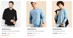Being Human Sweatshirt at Minimum 70% Discount