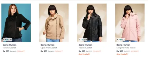 Image of Being Human Women's Jackets at minimum 80% Discount