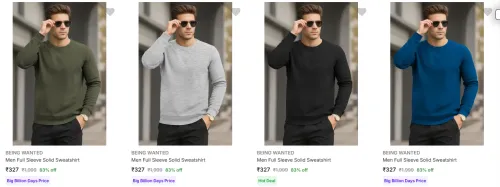 Image of Being Wanted Men's Sweatshirts upto 83% Discount