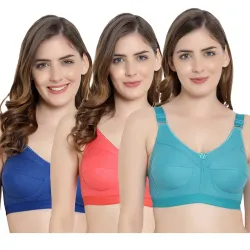 BELLA BEAUTY 3 Piece Everyday Full Coverage Bra(Combo of 3)