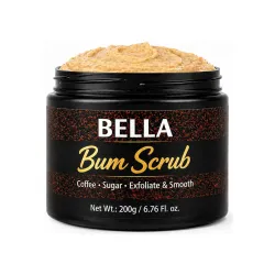Bella Bum Exfoliating Coffee Body Scrub for Tan Removal & Soft-Smooth Skin| Bathing Scrub Removes Dirt & Dead Skin From 