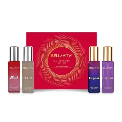 BELLAVITA Be ICONIC | Long Lasting Perfume Gift Set | 4x20ml | Perfume for Woman | Gift for Woman | with Red Fruits, Jas