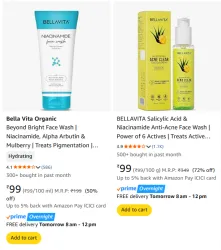 BELLAVITA Face Wash Starting at ₹99