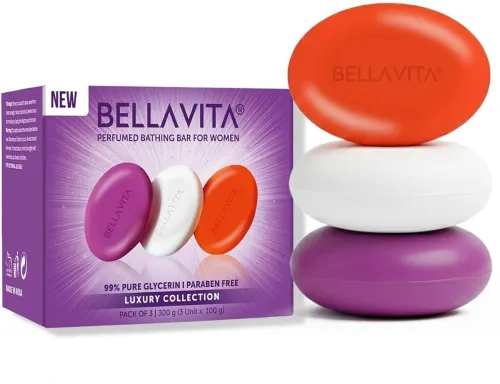 Image of BELLAVITA Perfumed Bathing Soap Bar For Women|3X100ml|Helps in Relaxing & Cleansing Skin| (3 x 100 g)