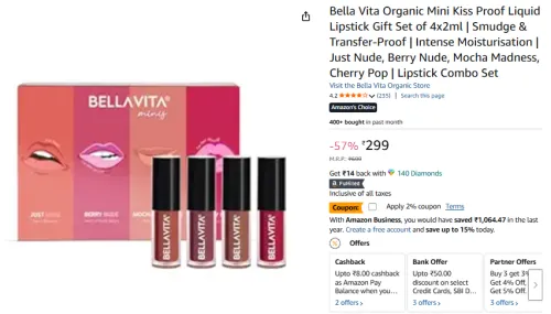 Image of Bella Vita Mini Kiss Proof Lipstick Set