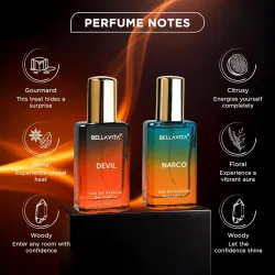 BELLAVITA Narco & Devil | Long Lasting 2x20ml EDP Perfume for Man and Woman | with Bergamot, Jasmine & Vanilla |