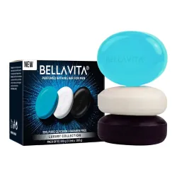 BELLAVITA Perfume Bathing Soap Bar for Men 3 x 100Gm with Pure Glycerin for Glowing Skin | CEO Man, Skai Aquatic and Whi