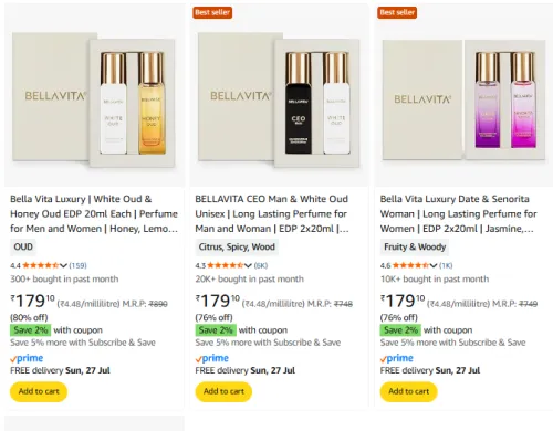 Image of Bellavita Perfume Minimum 75% Discount