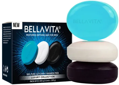 Image of BELLAVITA Perfumed Bathing Soap Bar For Men|3X100gm|Helps in Relaxing & Cleansing Skin